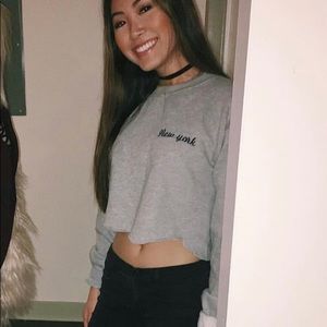 Cropped New York crewneck